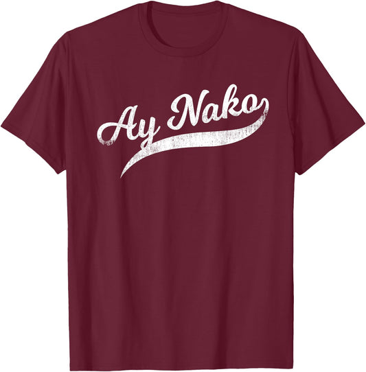 Funny Filipino - Ay Nako OMG Tail Script T-Shirt - T-Shirt | Maroon