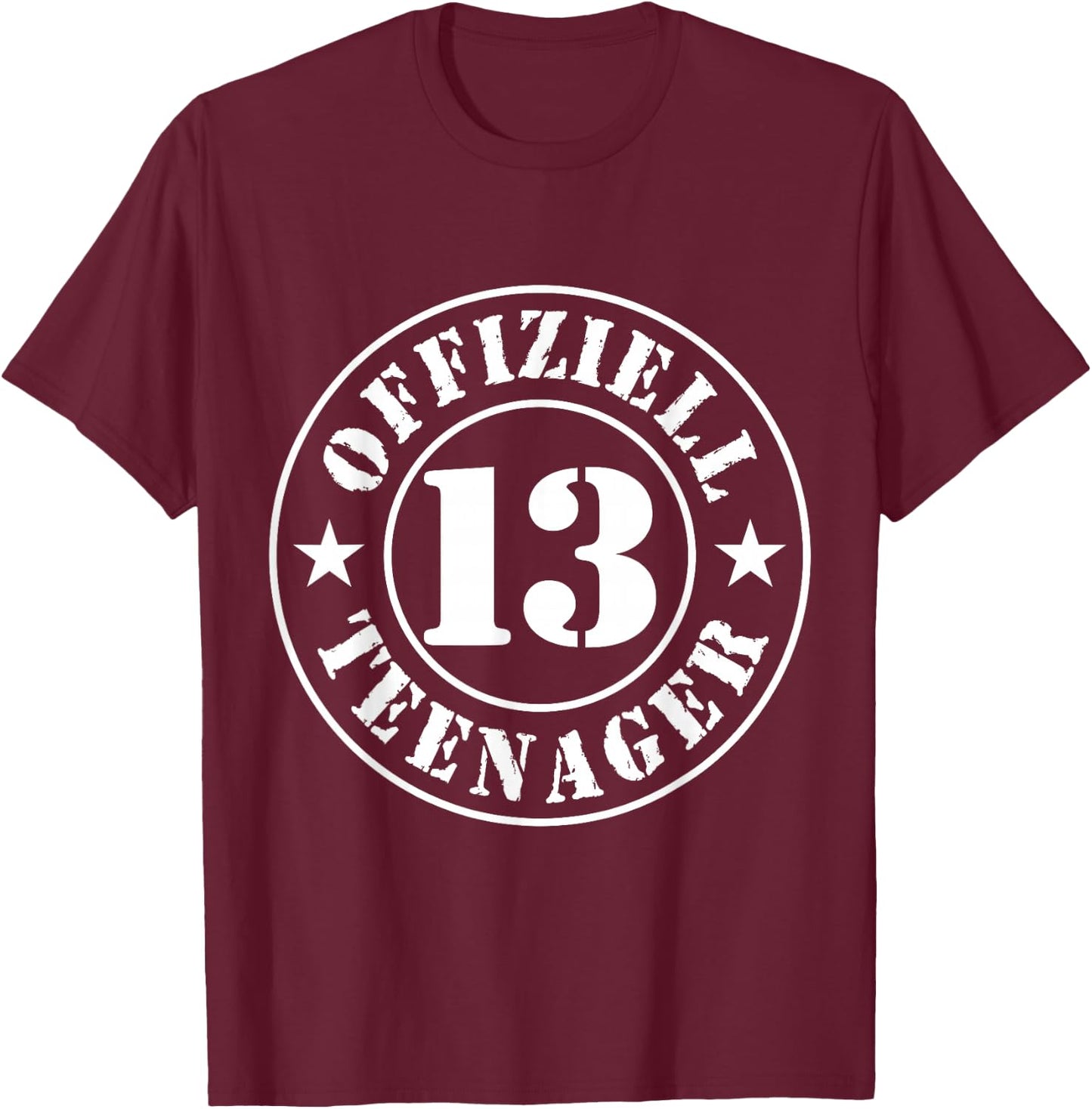 13th Birthday Official Teenager 13 Years Boy Girl , black T-Shirt - T-Shirt | Maroon