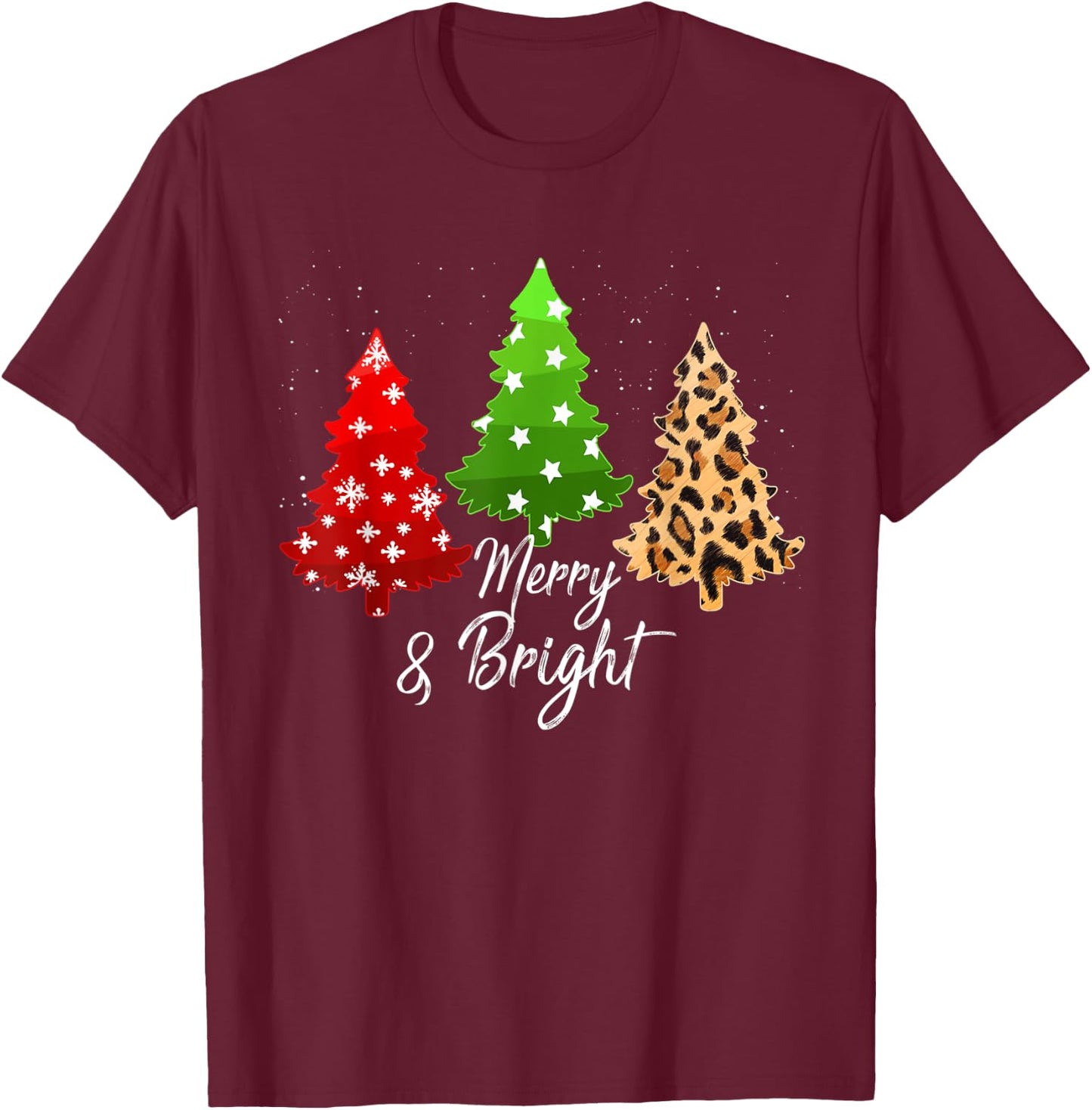 Merry and bright christmas family pajamas matching men women T-Shirt - T-Shirt | Maroon