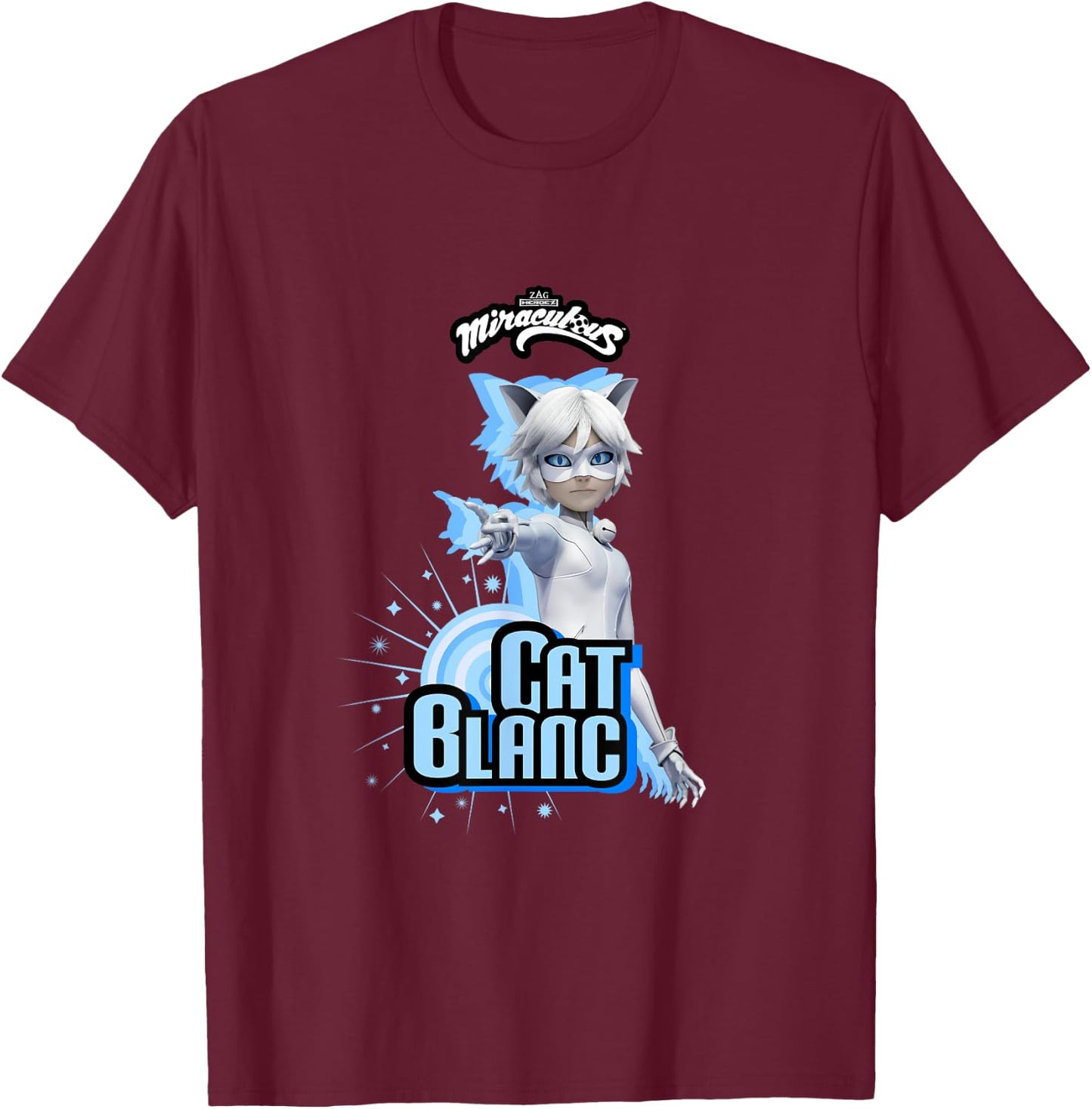 Miraculous Ladybug Villains Collection Cat Blanc T-Shirt - T-Shirt | Maroon