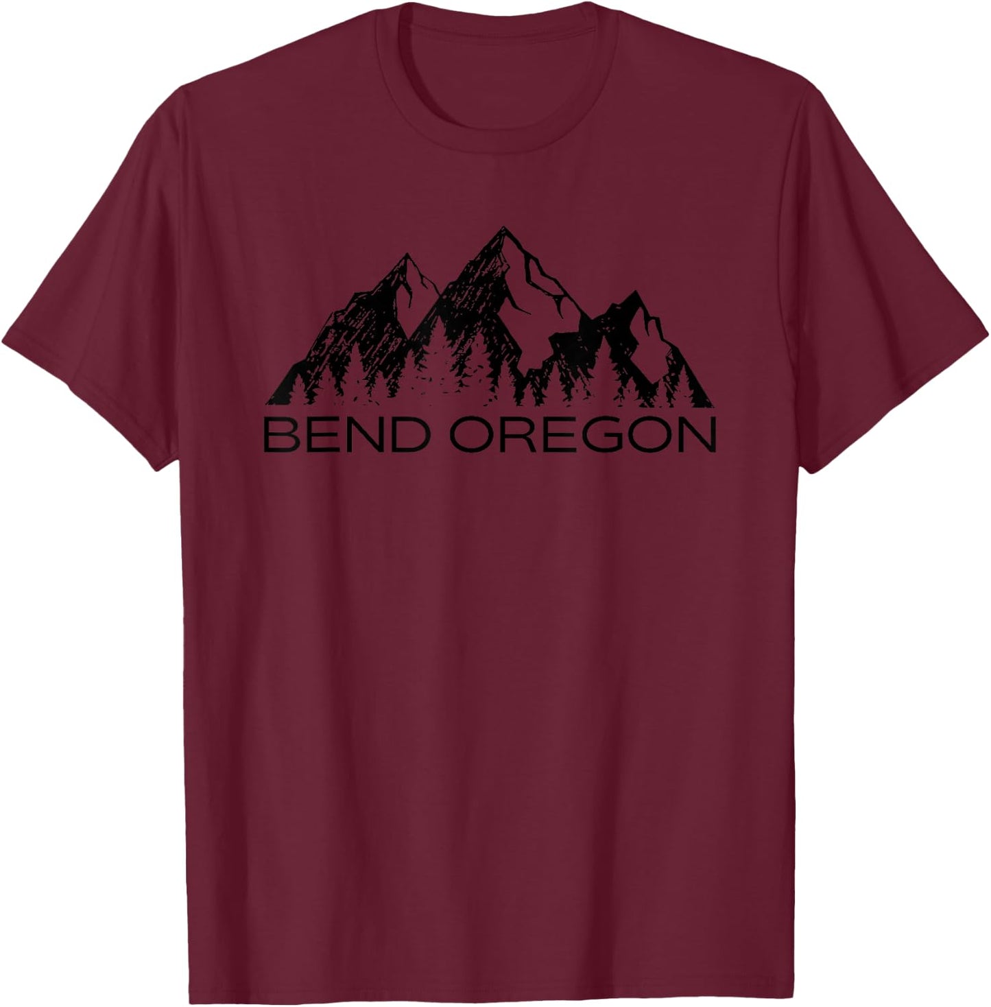 Bend Oregon Mountain Souvenir Gift | Cool Bend Oregon T-Shirt - T-Shirt | Maroon