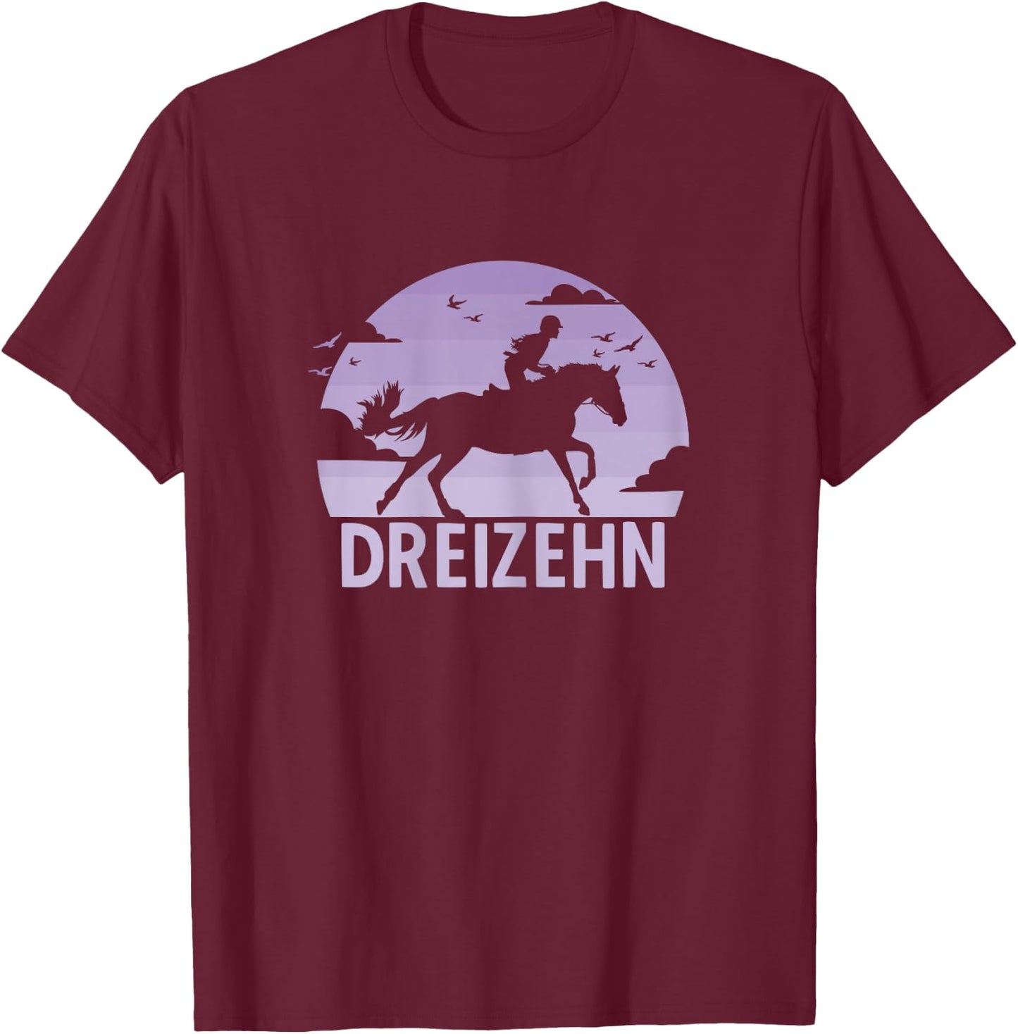 13. Geburtstag Reiterin 13 Jahre Mädchen Pferde Geburtstags T-Shirt - T-Shirt | Maroon