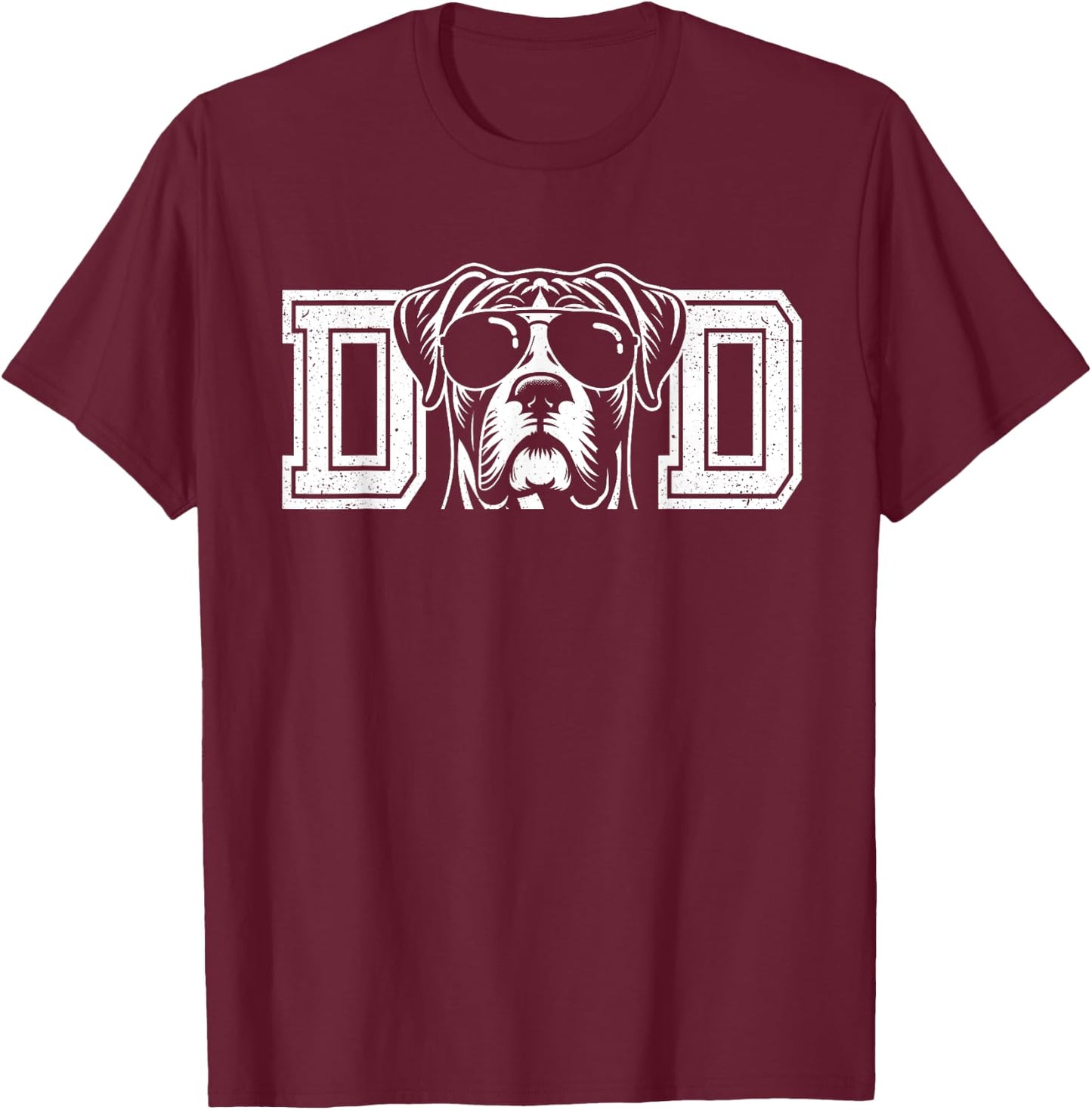 Boxer Dog Owner Boxer Dad Father's Day T-Shirt - T-Shirt | Maroon