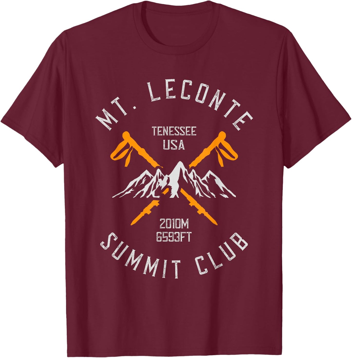 Mount LeConte Mountain Hiker Hiking T-Shirt - T-Shirt | Maroon