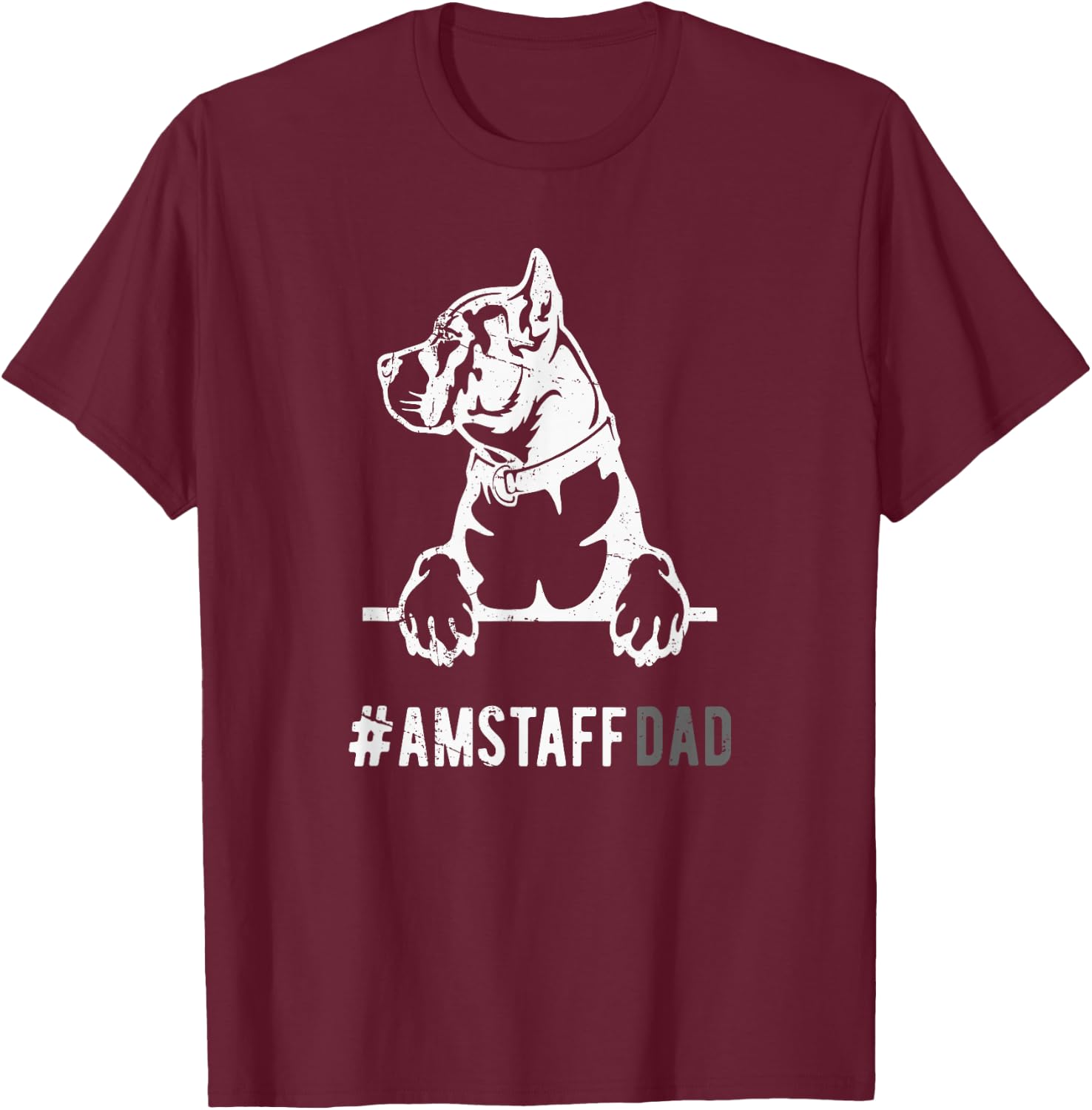 Amstaff Dad Herren Staffordshire Terrier Hund Papa Geschenk T-Shirt - T-Shirt | Maroon