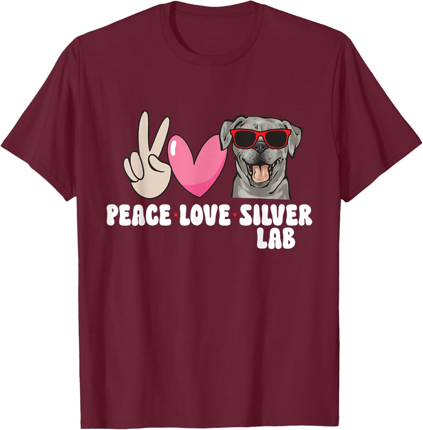Silver Labrador Retriever Silver Lab T-Shirt - T-Shirt | Maroon