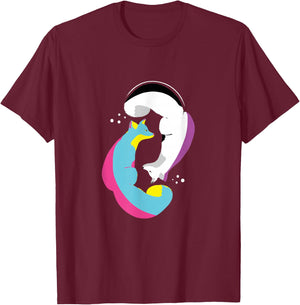 Yin Yang Foxes Panromantic Demisexuality Demipansexual Flag T-Shirt - T-Shirt | Maroon