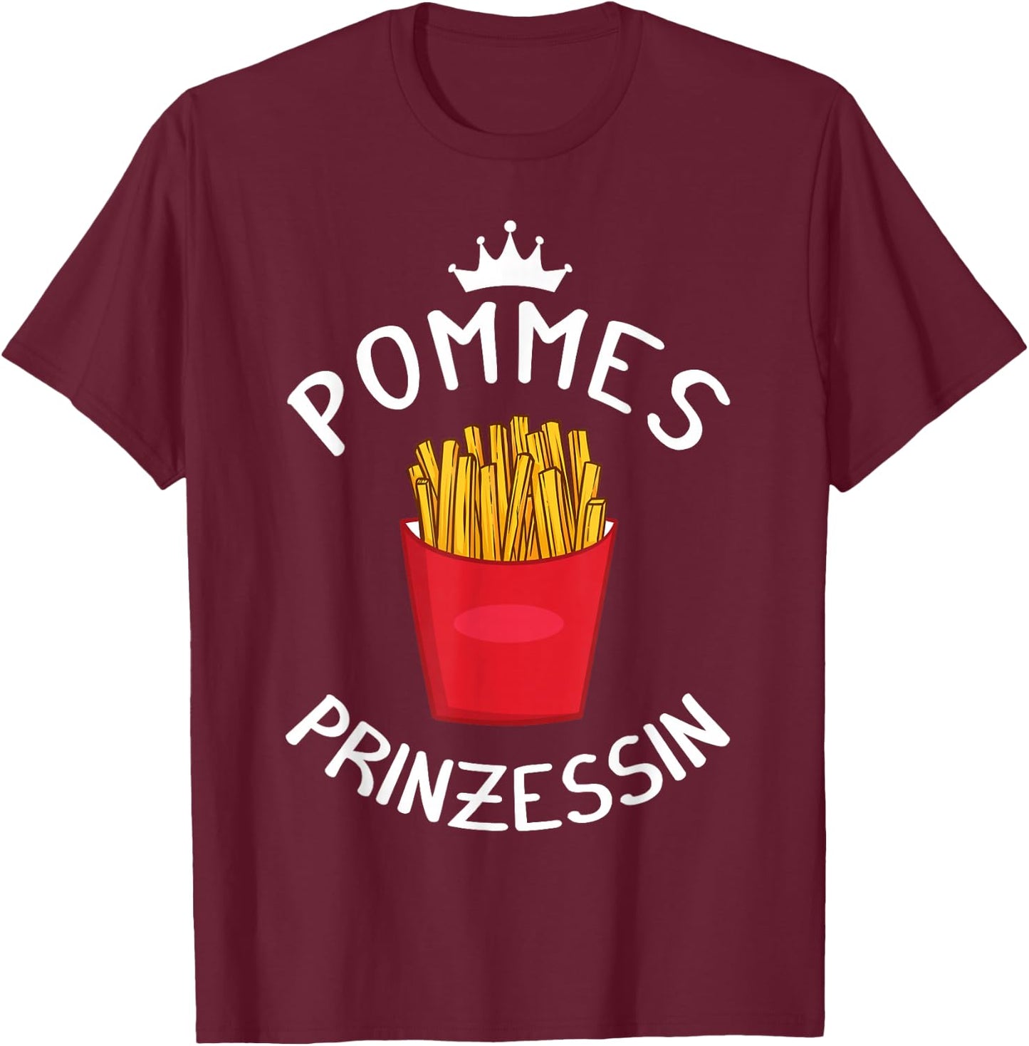 French Fries Ketchup Gift , black T-Shirt - T-Shirt | Maroon