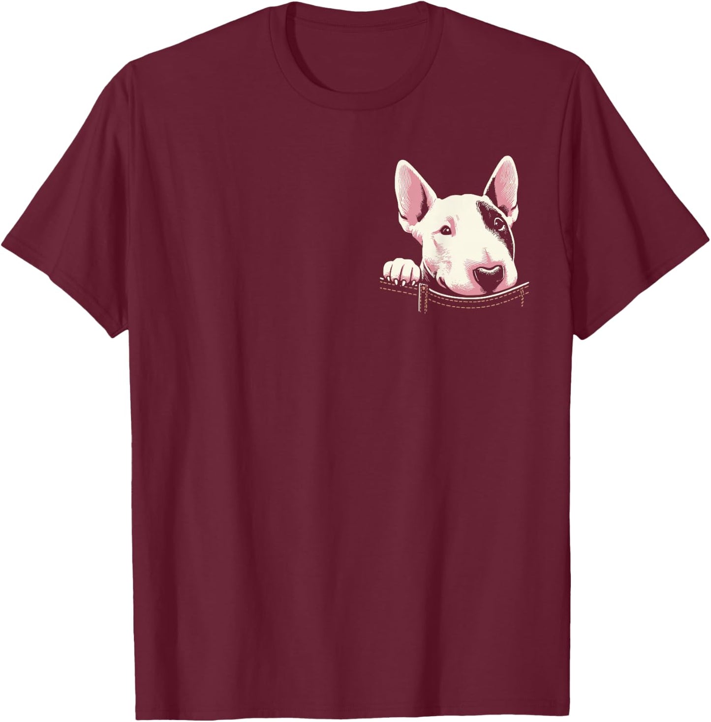 Cute Bull Terrier Scout Dog Graphic Design T-Shirt - T-Shirt | Maroon
