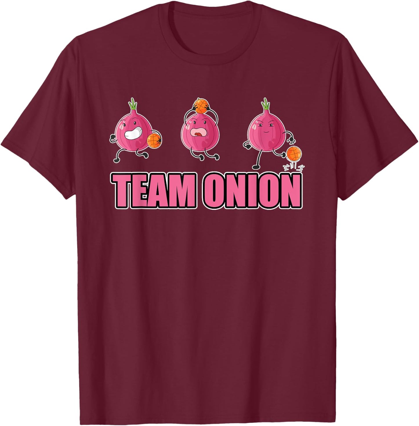 Funny Team Onion Sports Costume Love Vegan Food T-Shirt - T-Shirt | Maroon