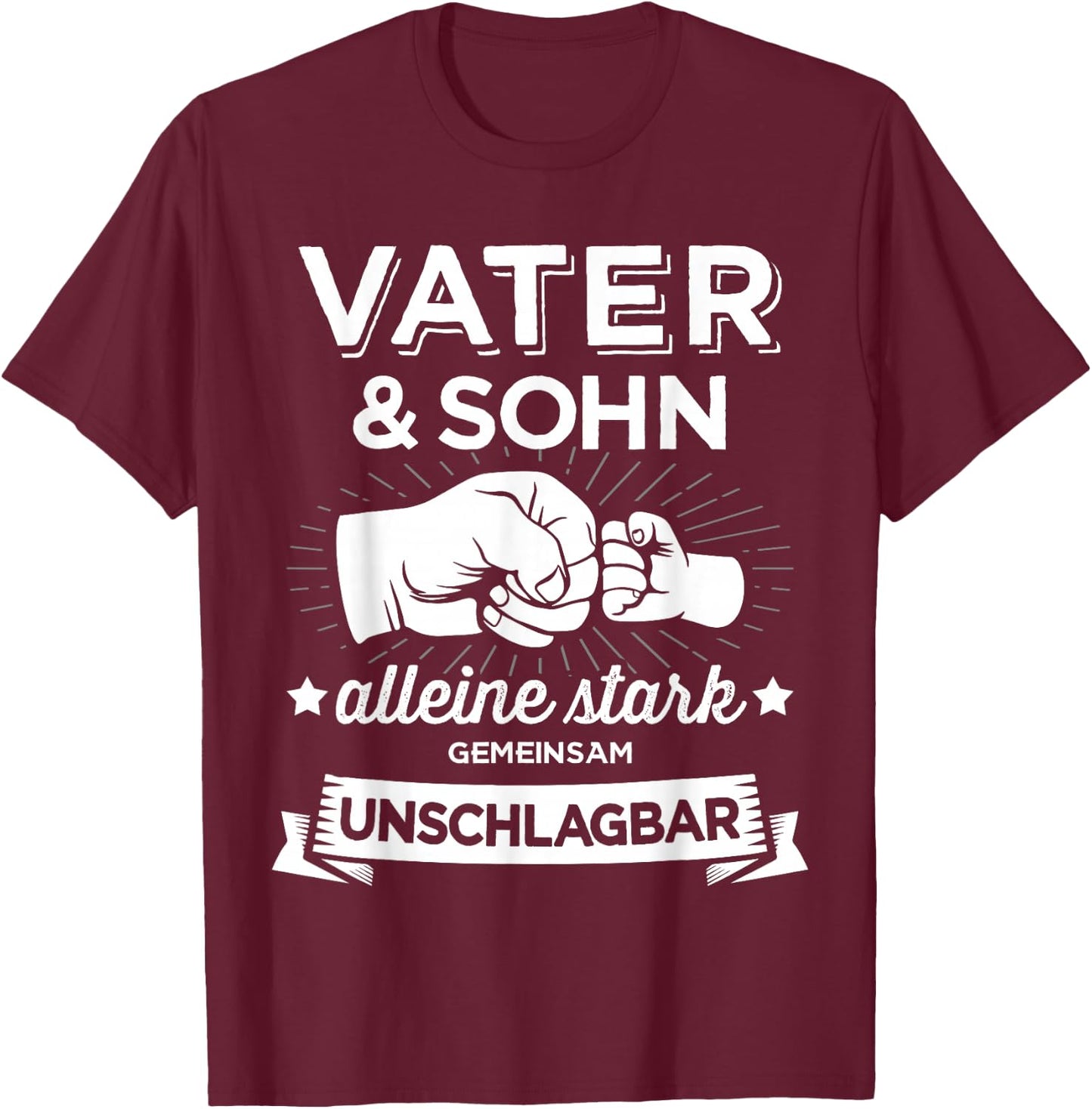 Papa & Sohn stark unschlagbar für Vater Vatertag Geburtstag T-Shirt - T-Shirt | Maroon