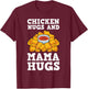 Chicken Nugs And Mama Hugs Nugget Lovers Nuggies Fans T-Shirt - T-Shirt | Maroon