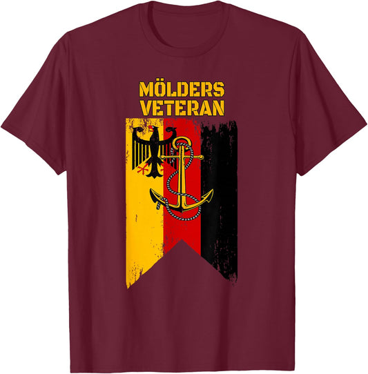 Destroyer Mölders Warship Veterans Day Father's Day Grandpa , black T-Shirt - T-Shirt | Maroon