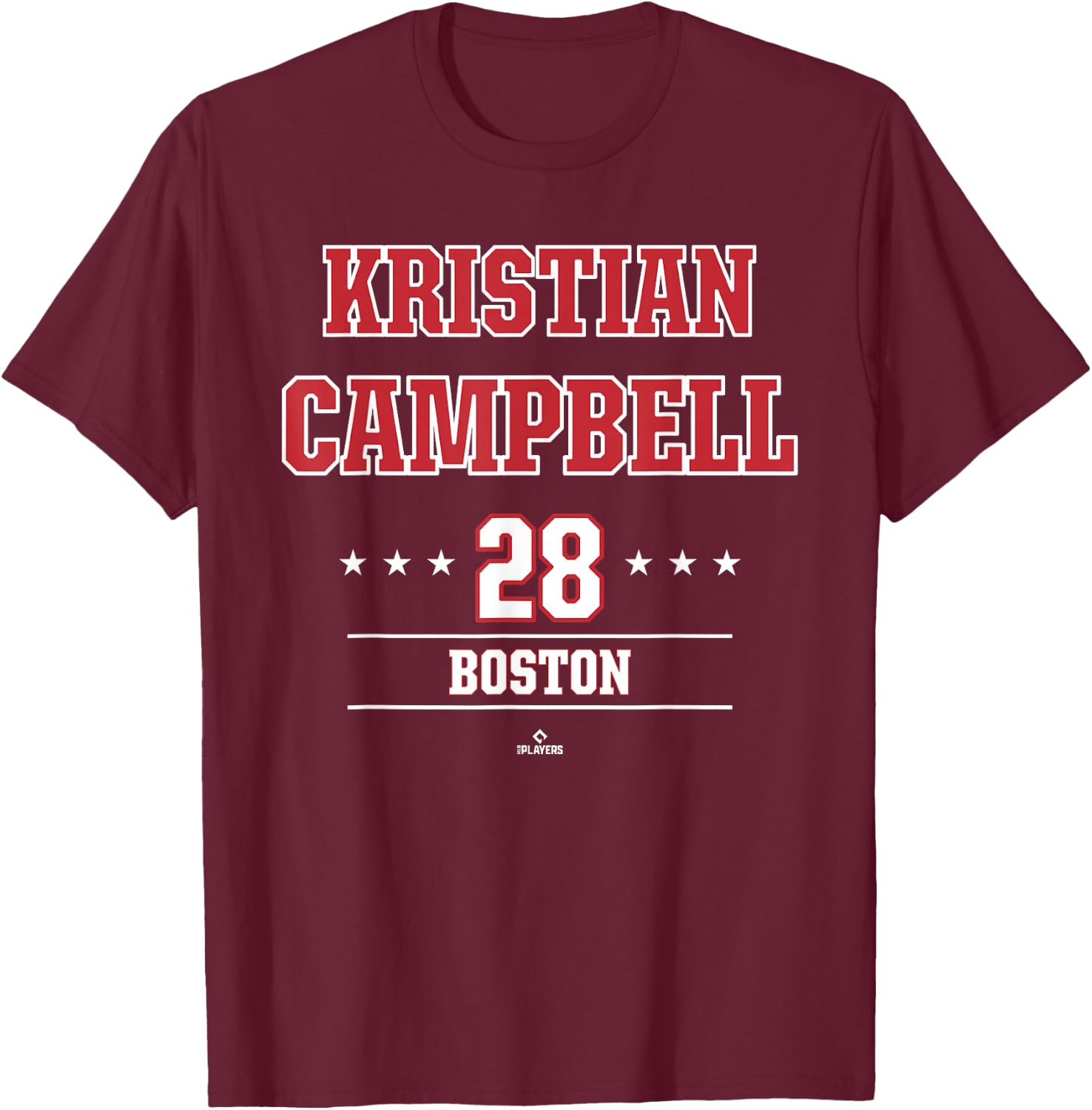 Baseball Star Kristian Campbell Boston MLBPA T-Shirt - T-Shirt | Maroon