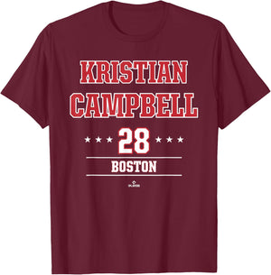 Baseball Star Kristian Campbell Boston MLBPA T-Shirt - T-Shirt | Maroon