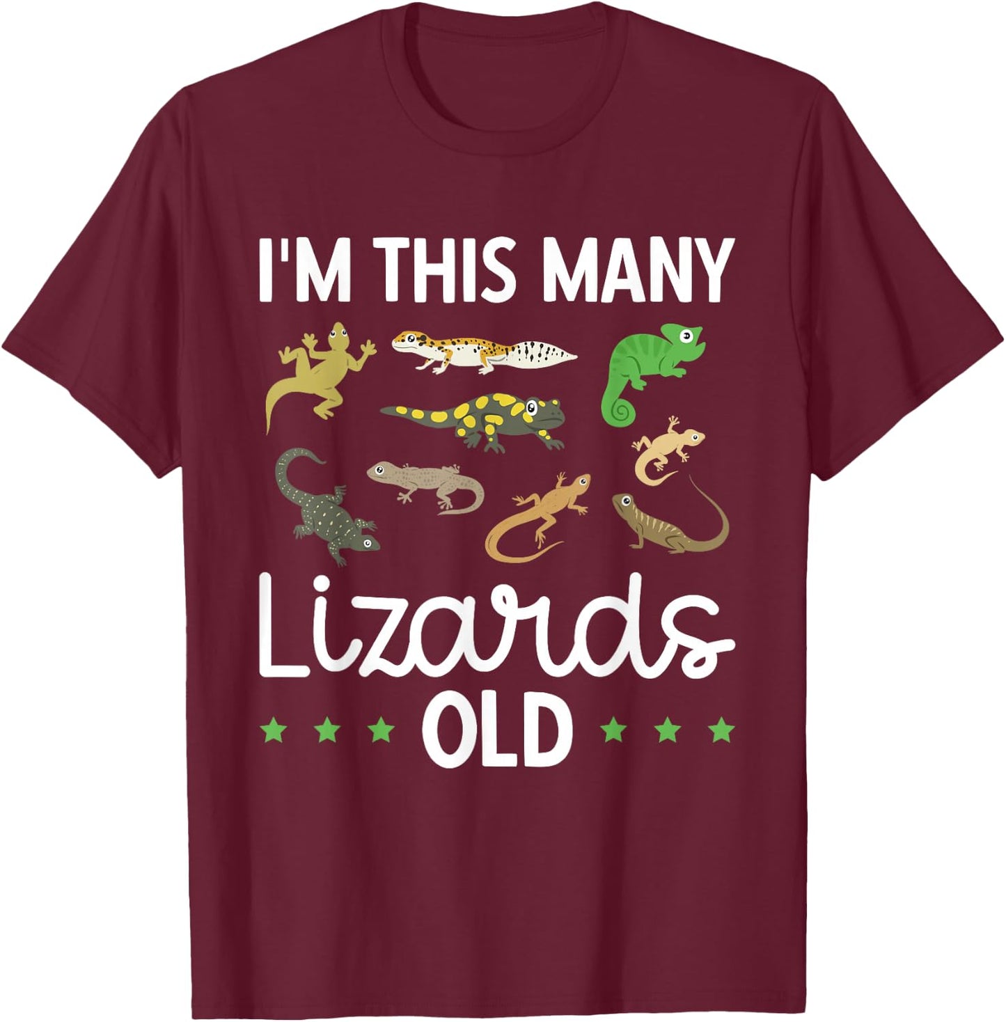 Children's Reptile Lizard Birthday T-Shirt - T-Shirt | Maroon