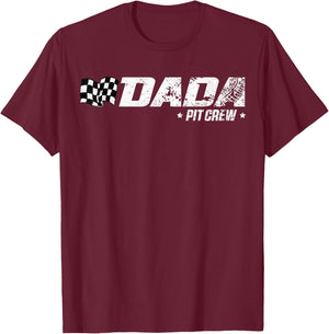 Dada Pit Crew Race Car Birthday Family Racing T-Shirt - T-Shirt | Maroon