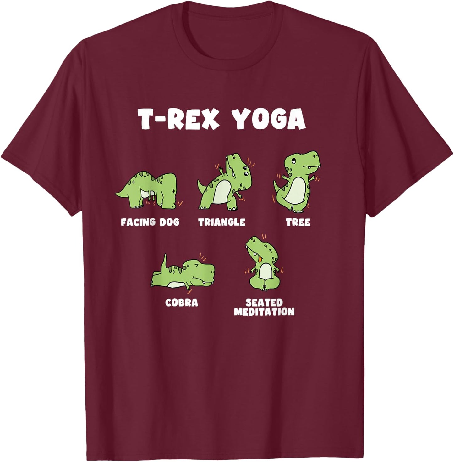 T-Rex Yoga T-Shirt - T-Shirt | Maroon