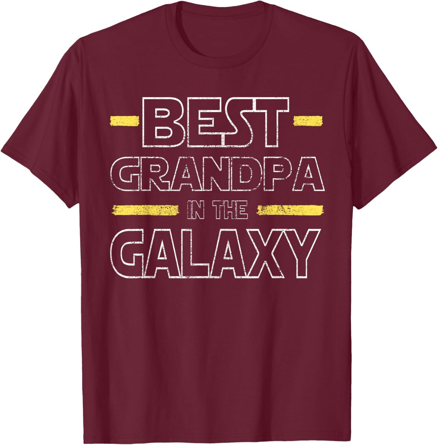 Best Grandpa in the Galaxy - Funny Grandpa Birthday Gift T-Shirt - T-Shirt | Maroon