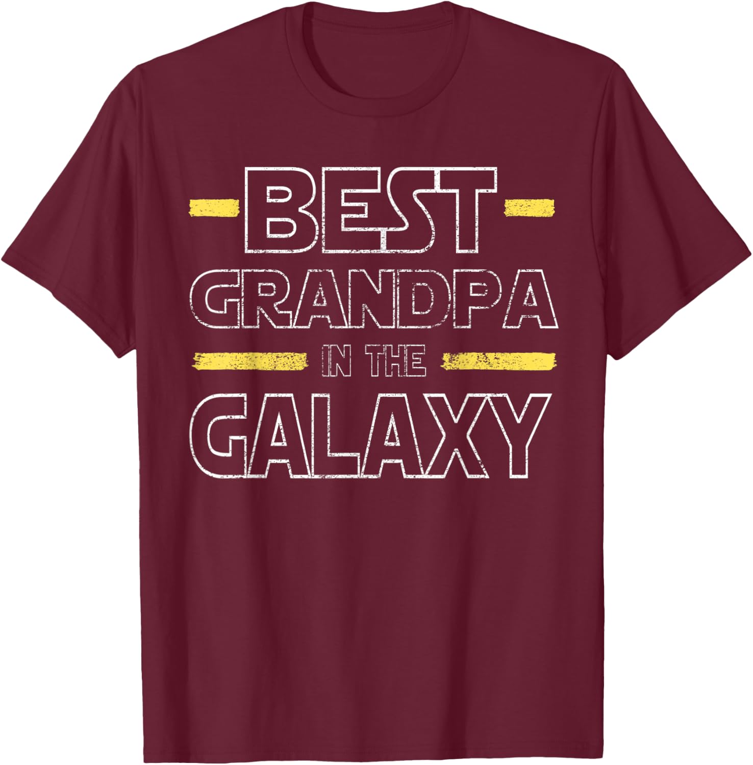 Best Grandpa in the Galaxy - Funny Grandpa Birthday Gift T-Shirt - T-Shirt | Maroon