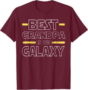 Best Grandpa in the Galaxy - Funny Grandpa Birthday Gift T-Shirt - T-Shirt | Maroon