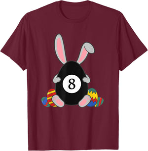 Kids Happy Easter Billiard Bunnyears Funny Egg Boys T-Shirt - T-Shirt | Maroon