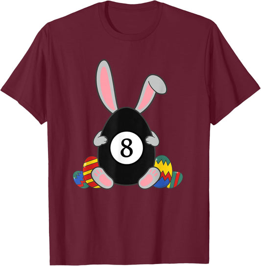 Kids Happy Easter Billiard Bunnyears Funny Egg Boys T-Shirt - T-Shirt | Maroon