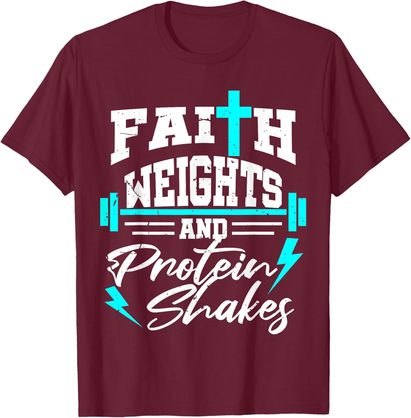 Christian Workout Fitness Weightlifting Body Building Gift T-Shirt - T-Shirt | Maroon