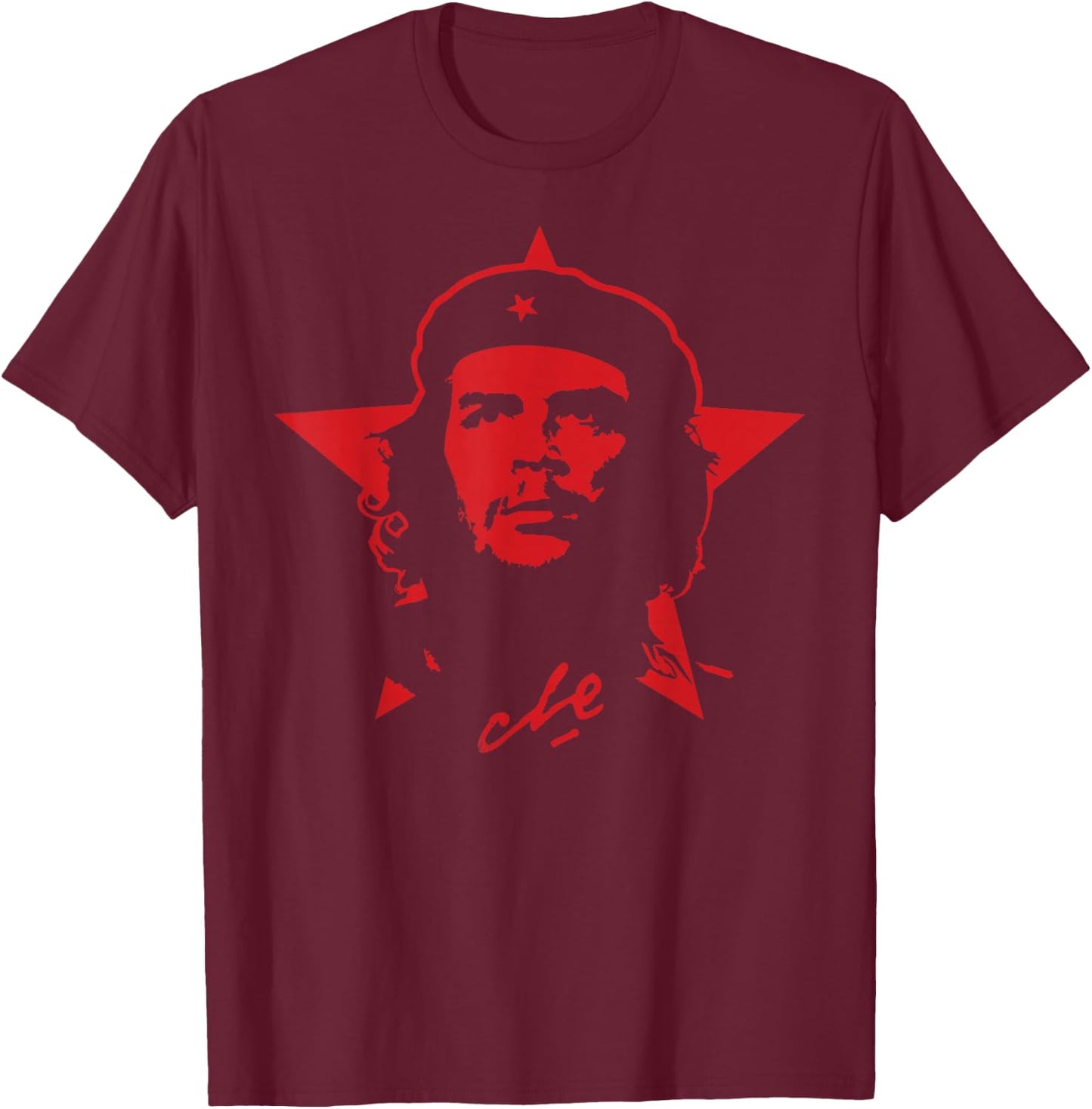 Che Guevara Star Revolution Rebel Cuba Vintage Graphic , black T-Shirt - T-Shirt | Maroon
