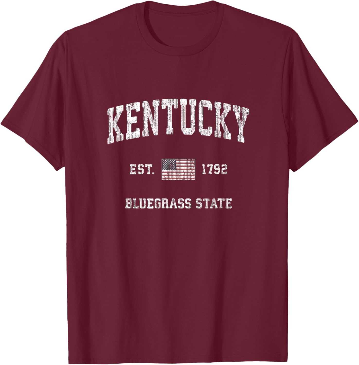 Kentucky KY Vintage Sports Design American Flag T-Shirt - T-Shirt | Maroon