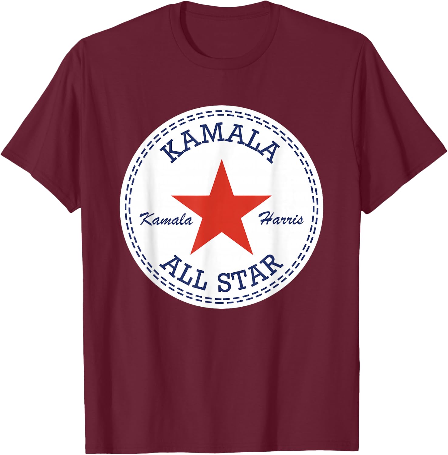 Kamala Harris Converse Logo Election Supporter Shoes , Black, S T-Shirt - T-Shirt | Maroon