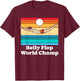 Belly Flop Champion Funny 80s Vintage Diving Swimmer Graphic T-Shirt - T-Shirt | Maroon
