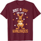Just a Boy who loves Kangaroos Kids Boys Kangaroo T-Shirt - T-Shirt | Maroon