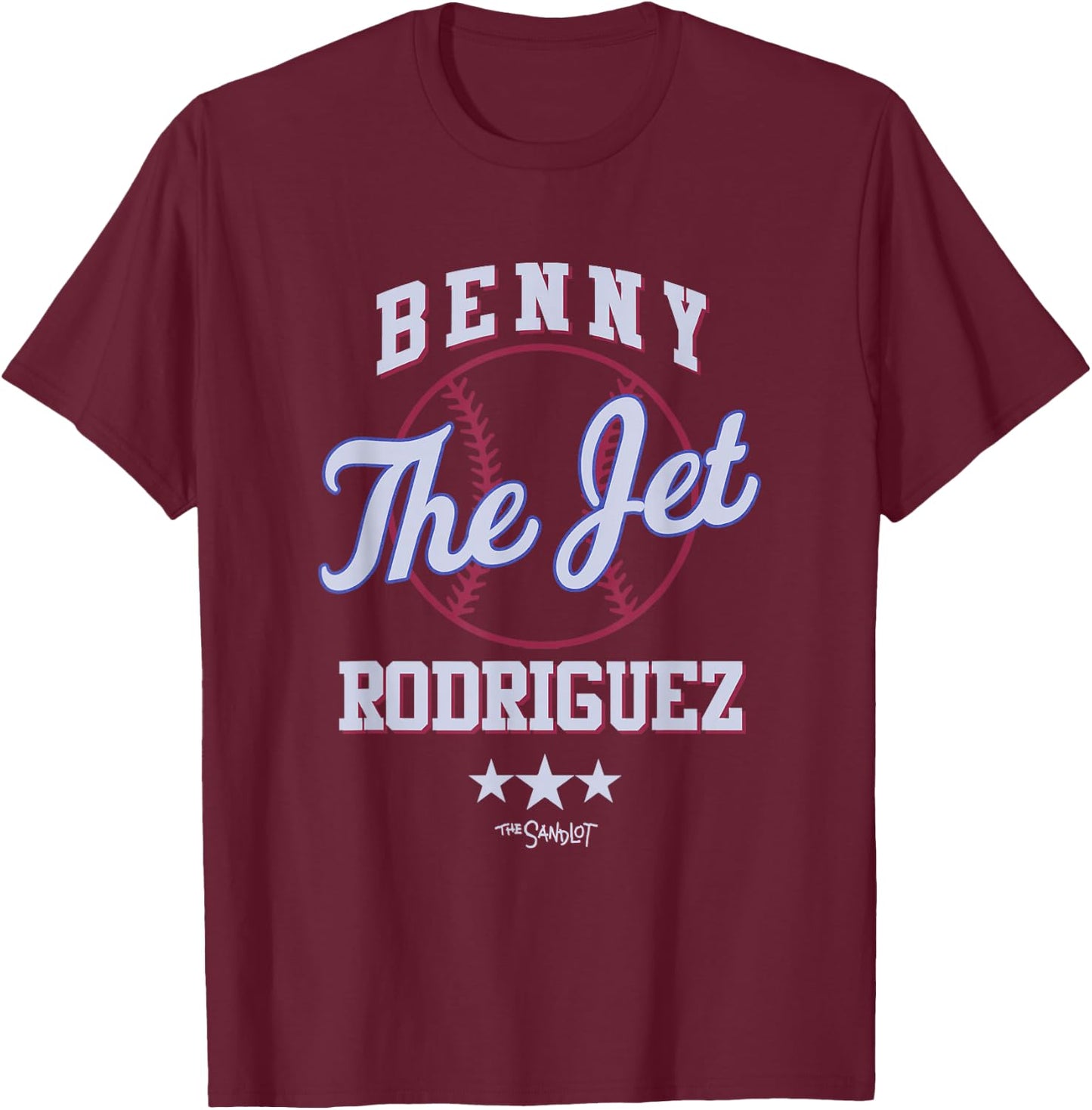 The Sandlot Benny Jet Rodriguez Baseball T-Shirt - T-Shirt | Maroon