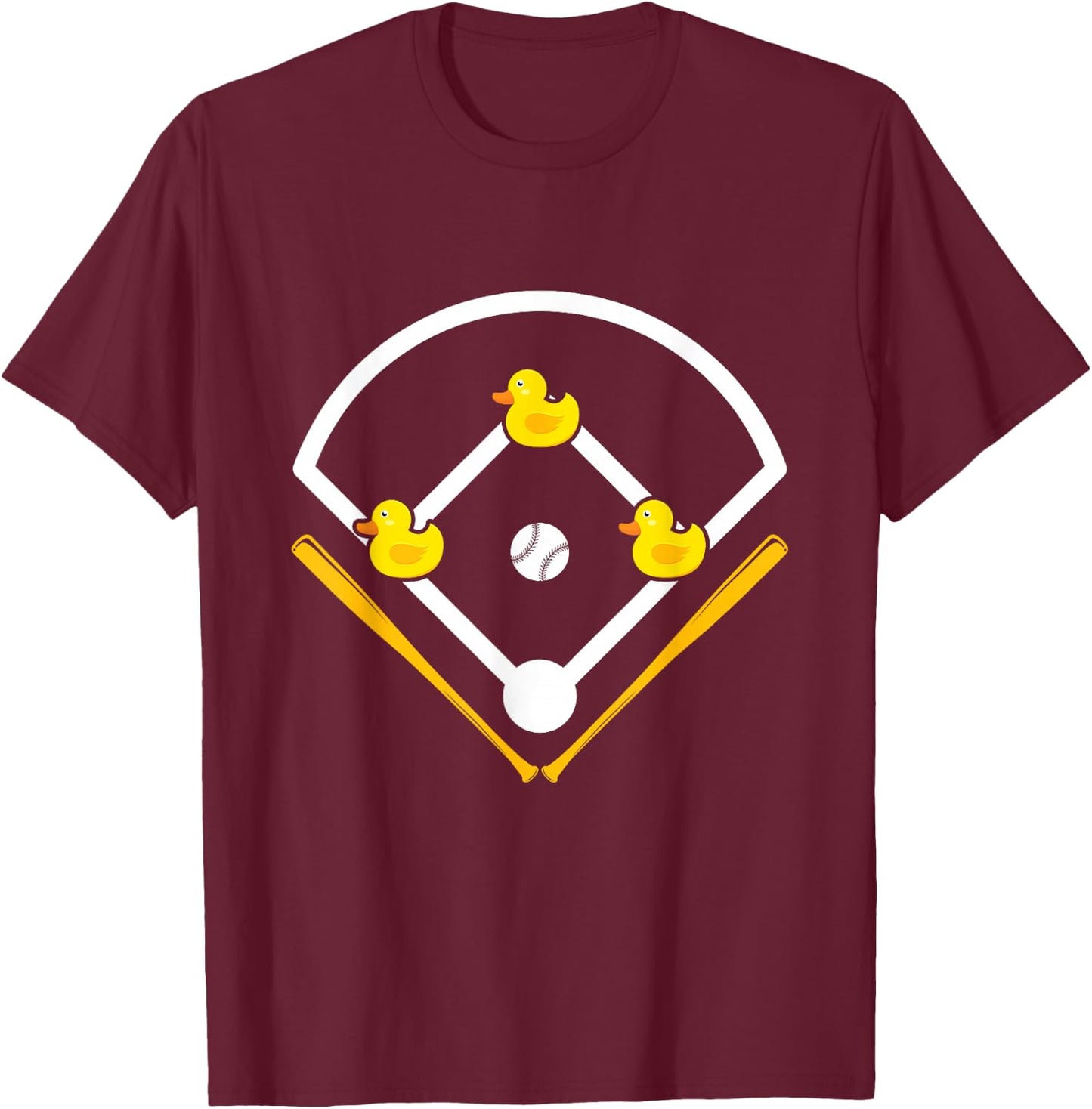 Ducks on the pond Design for a Baseball expert T-Shirt - T-Shirt | Maroon