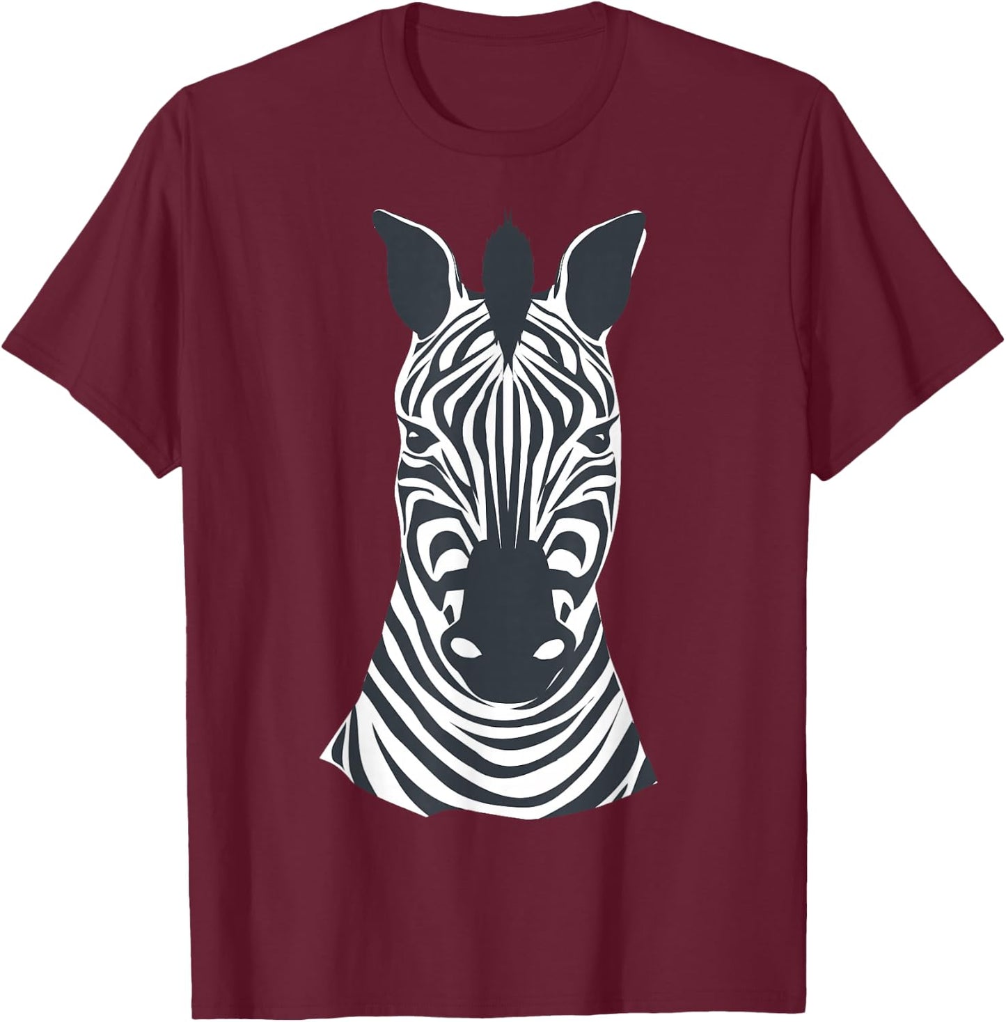 DIY Fancy Dress Kids Zebra Face Costume Boys Girls Child , black T-Shirt - T-Shirt | Maroon