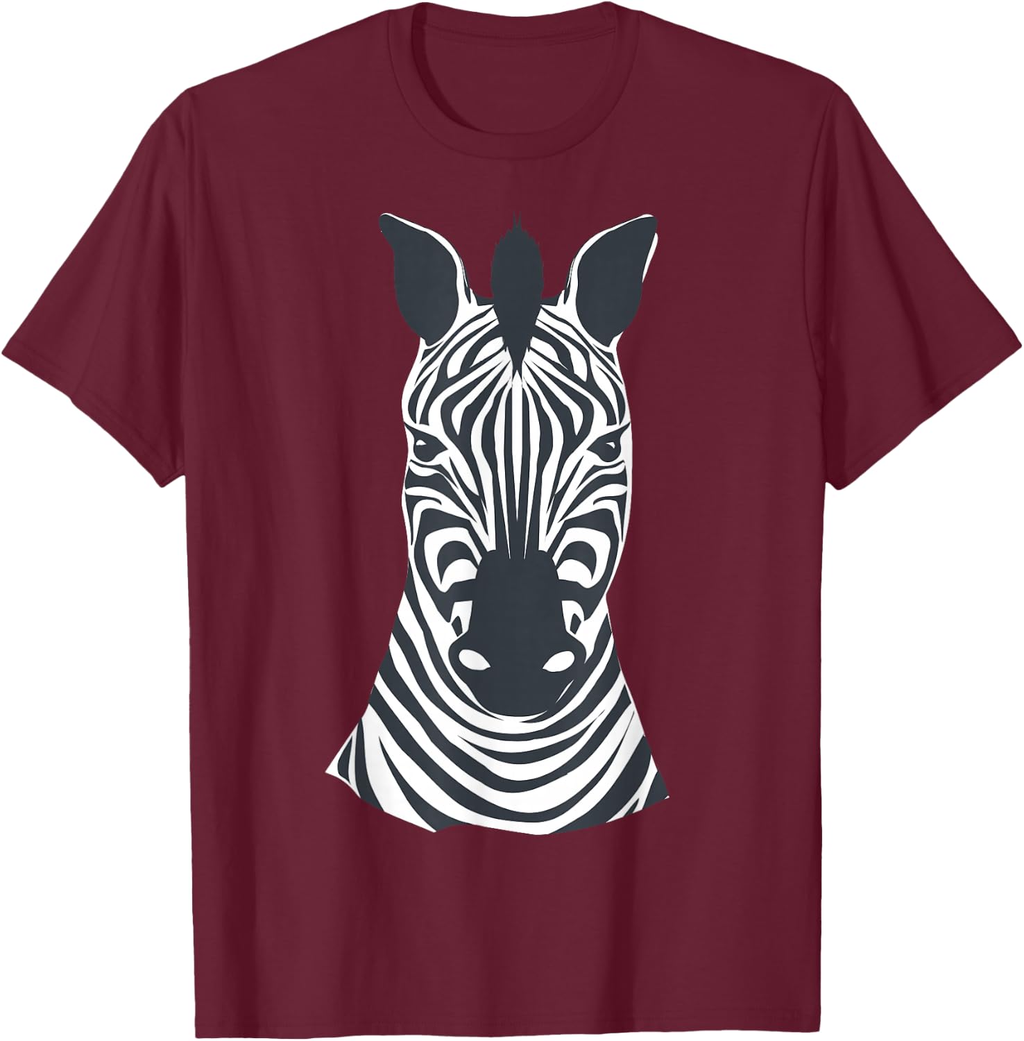 DIY Fancy Dress Kids Zebra Face Costume Boys Girls Child , black T-Shirt - T-Shirt | Maroon