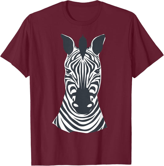 DIY Fancy Dress Kids Zebra Face Costume Boys Girls Child , black T-Shirt - T-Shirt | Maroon