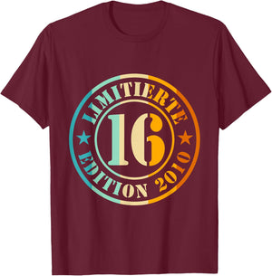 16. Geburtstag Junge Mädchen Limited Edition 2016 Jahre T-Shirt - T-Shirt | Maroon