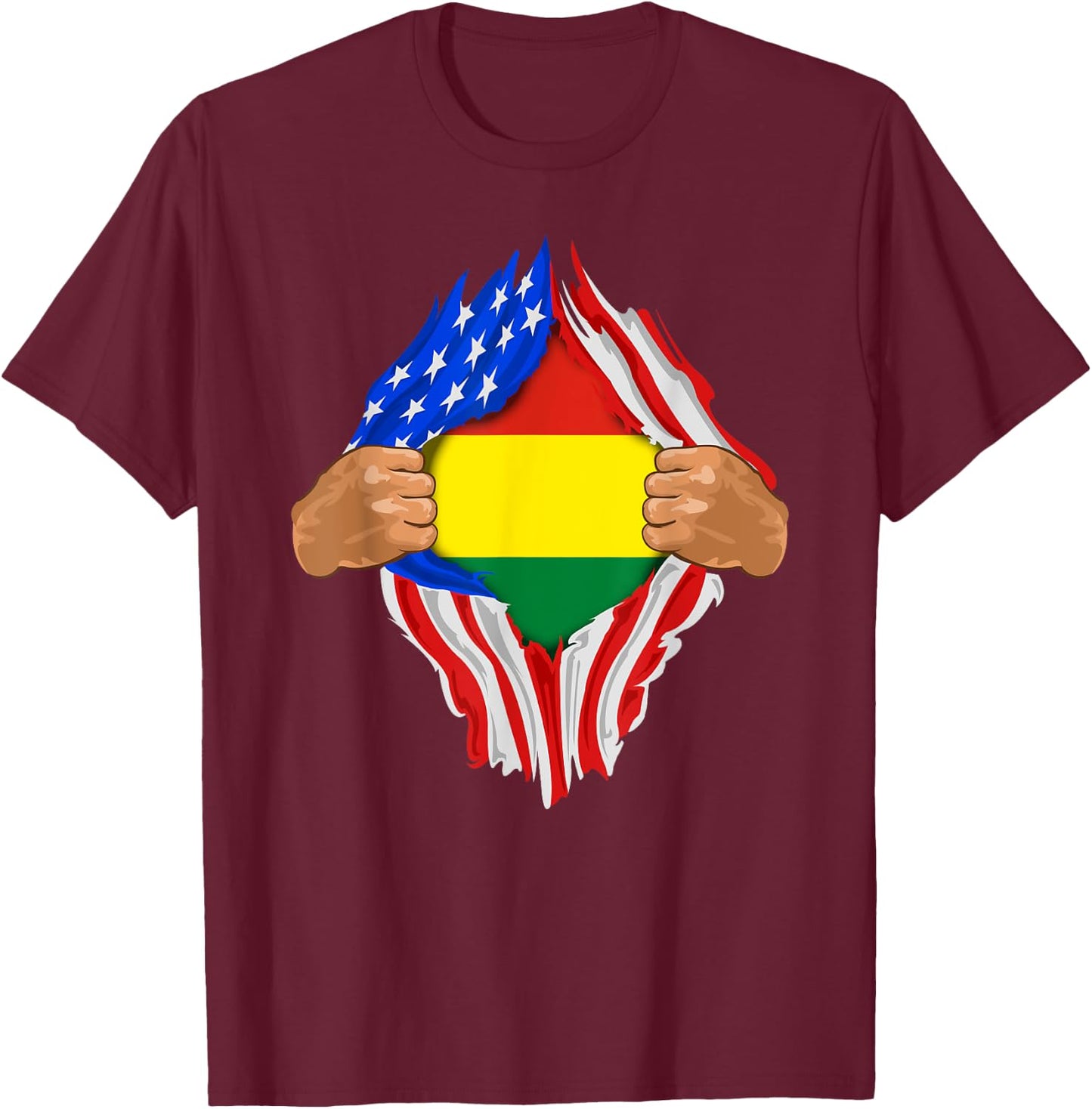 Bolivian Blood Inside Me | Bolivia Flag Gift T-Shirt - T-Shirt | Maroon