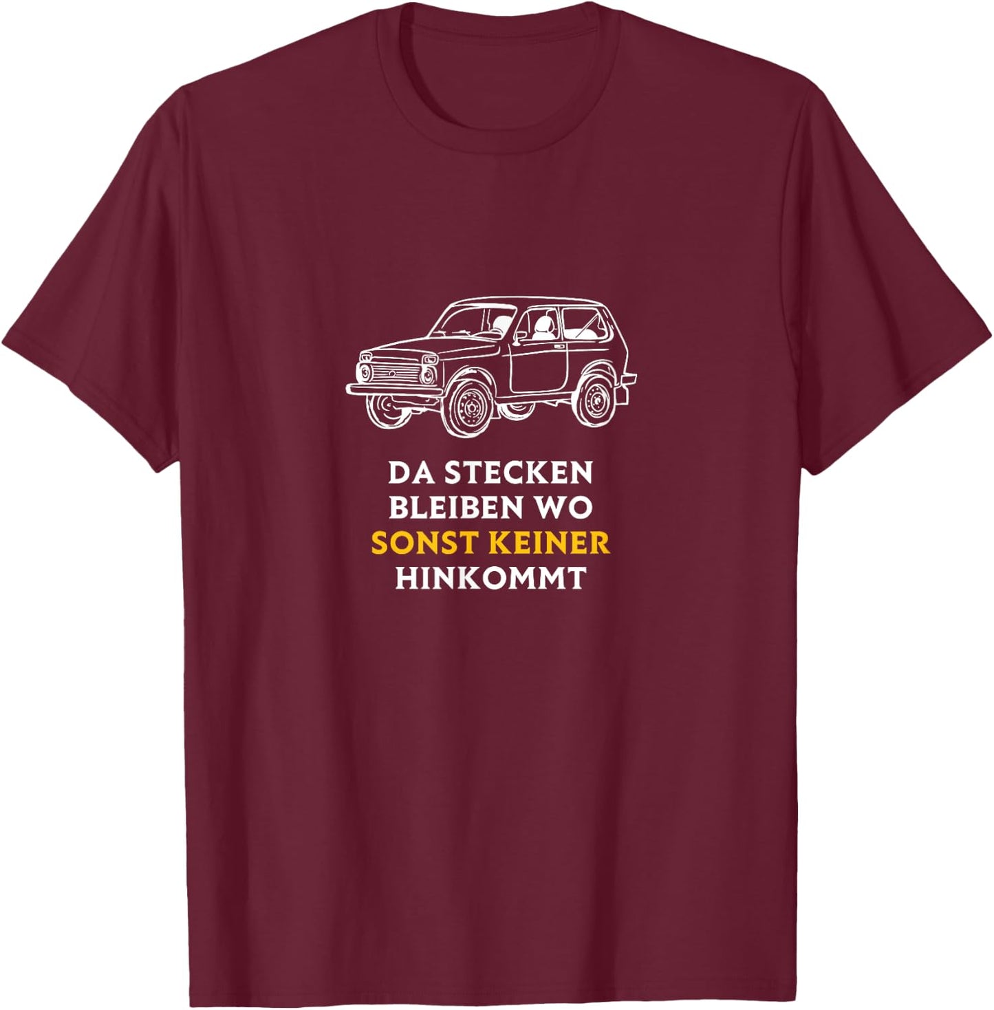 Lada Niva 4x4 Offroad Russland DDR Osten UdSSR Geländewage T-Shirt - T-Shirt | Maroon