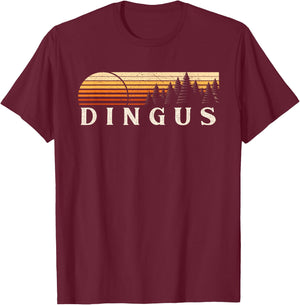 Dingus, KY Vintage Evergreen Sunset Eighties Retro T-Shirt - T-Shirt | Maroon