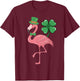 St. Patrick’s Day Flamingo Leprechaun Hat Shamrock Men Women T-Shirt - T-Shirt | Maroon