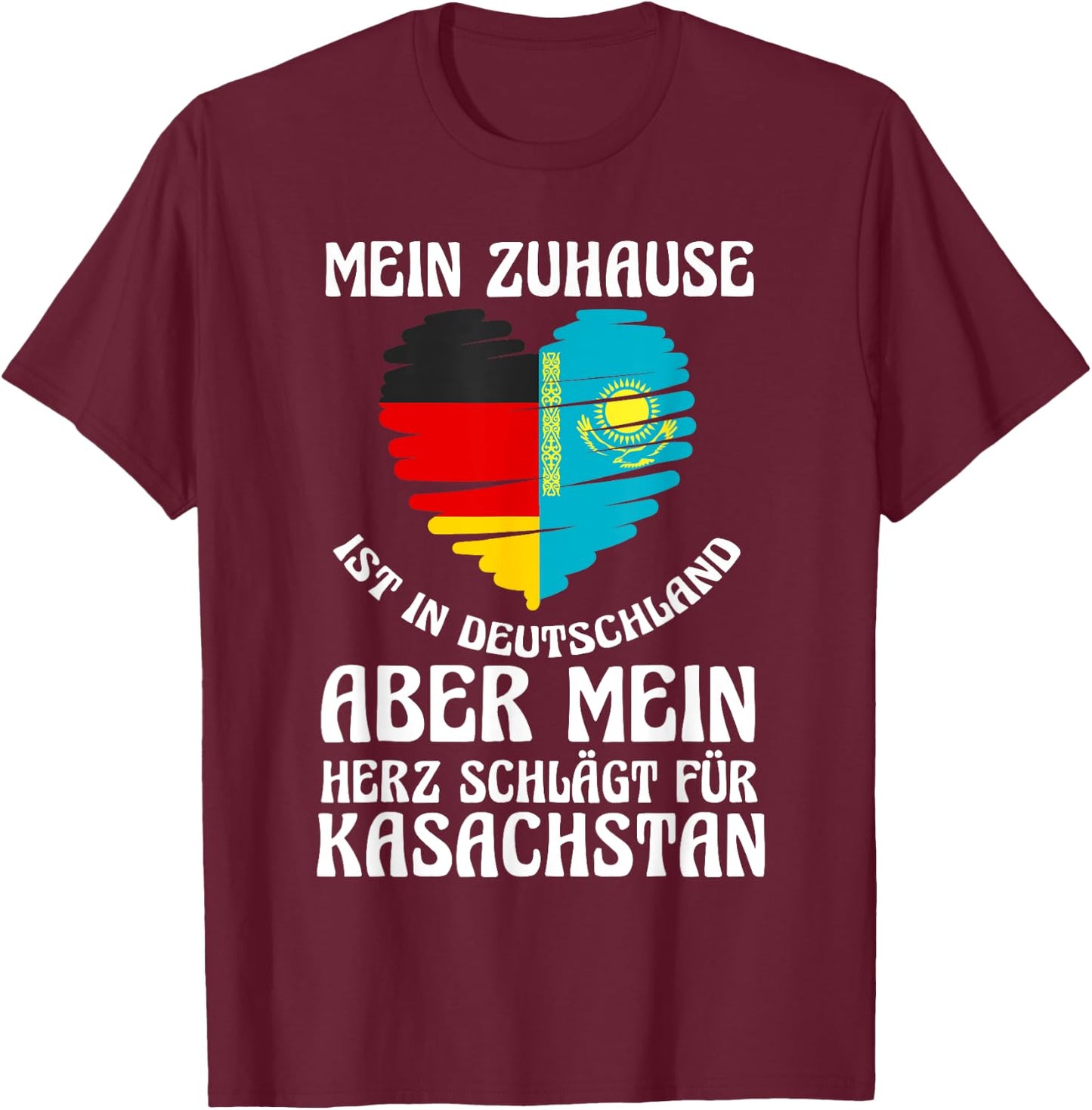 Kasachstan Deutschland T-Shirt - T-Shirt | Maroon
