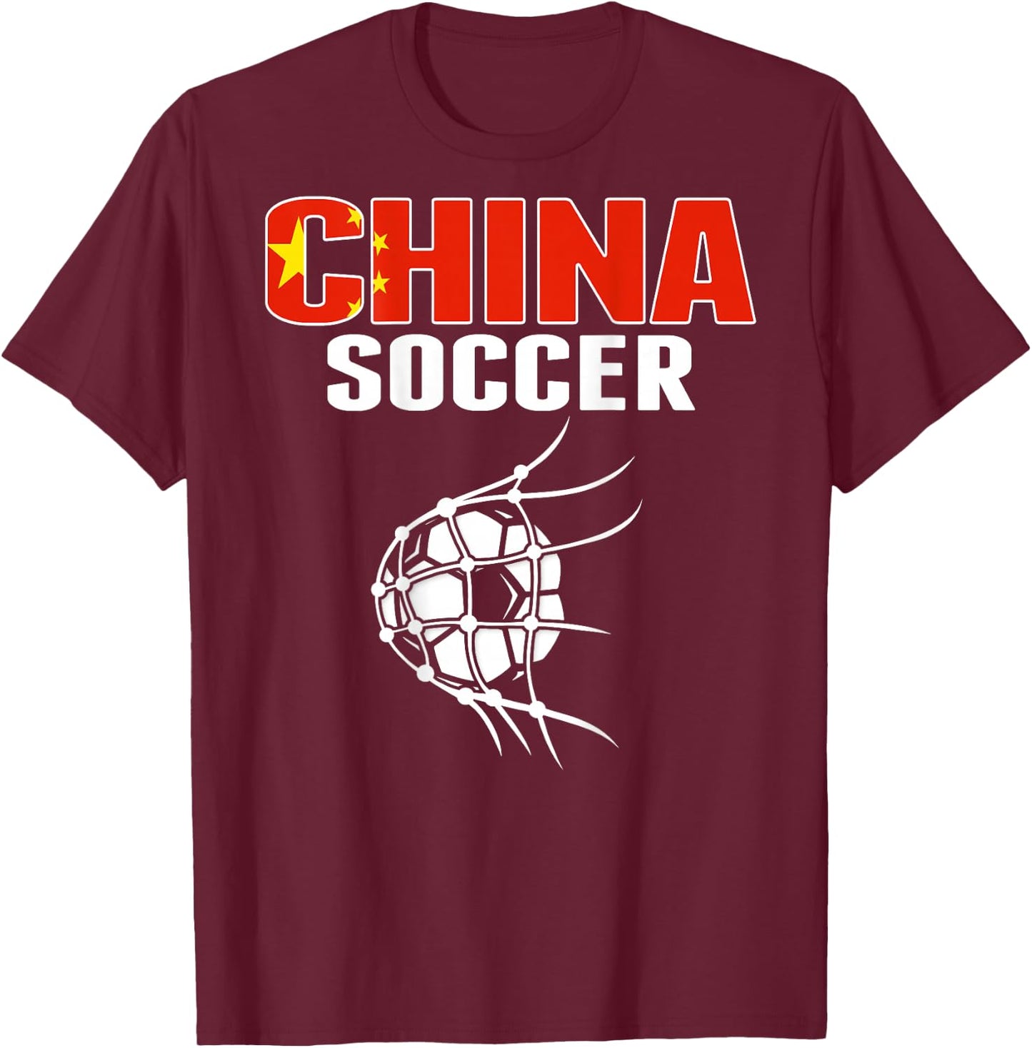 Proud China Soccer Fans Jersey Support Chinese Football Team T-Shirt - T-Shirt | Maroon