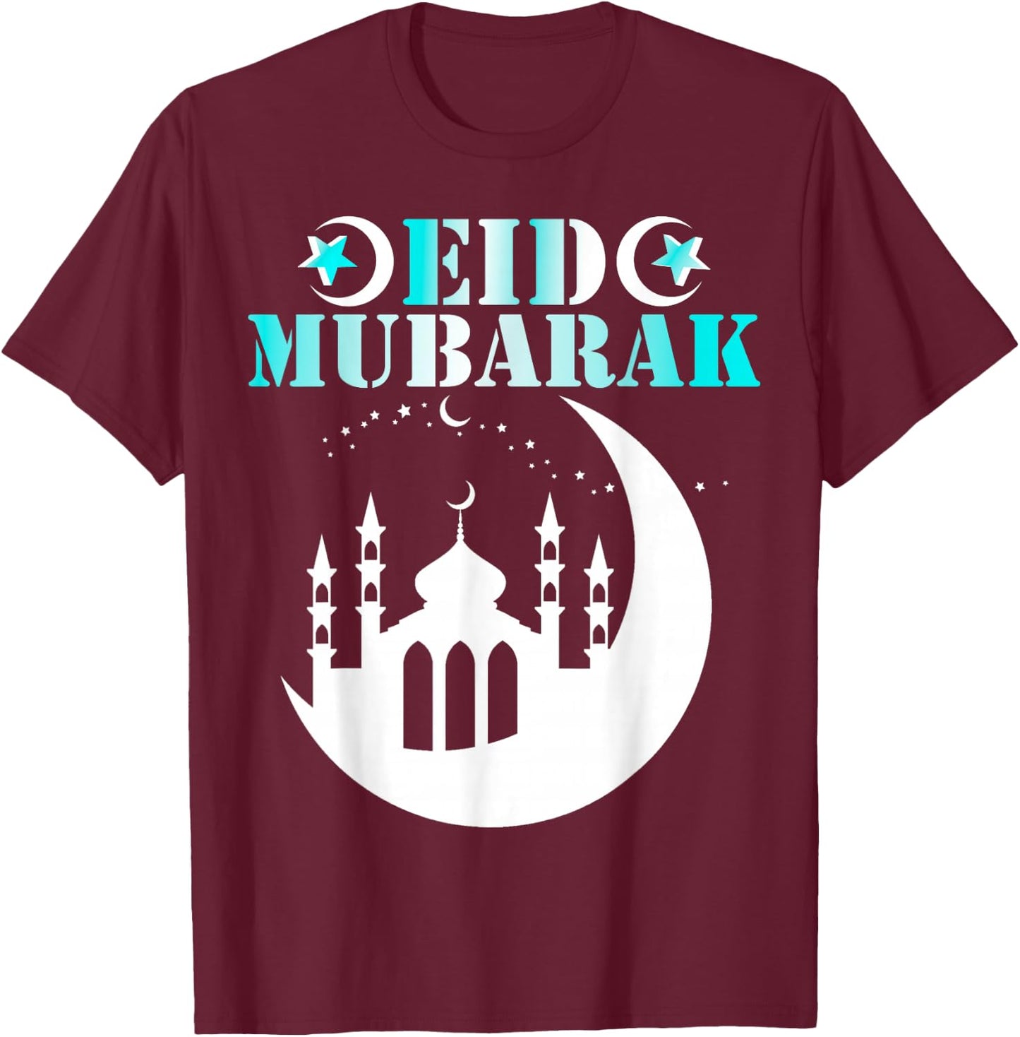 Happy Eid for Eid Al Fitr and Eid Al Adha - Eid Mubarak 2026 T-Shirt - T-Shirt | Maroon
