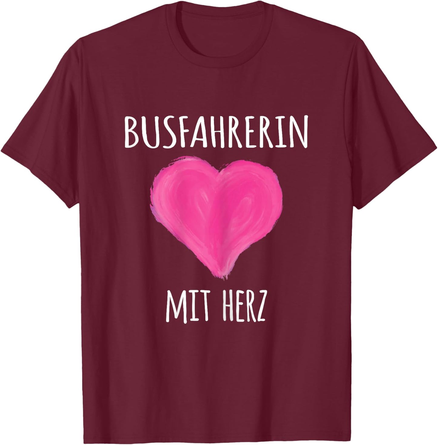 Busfahrerin Mit Herz T-Shirt - T-Shirt | Maroon