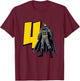 Kids Batman Super Hero 4th Birthday T-Shirt - T-Shirt | Maroon