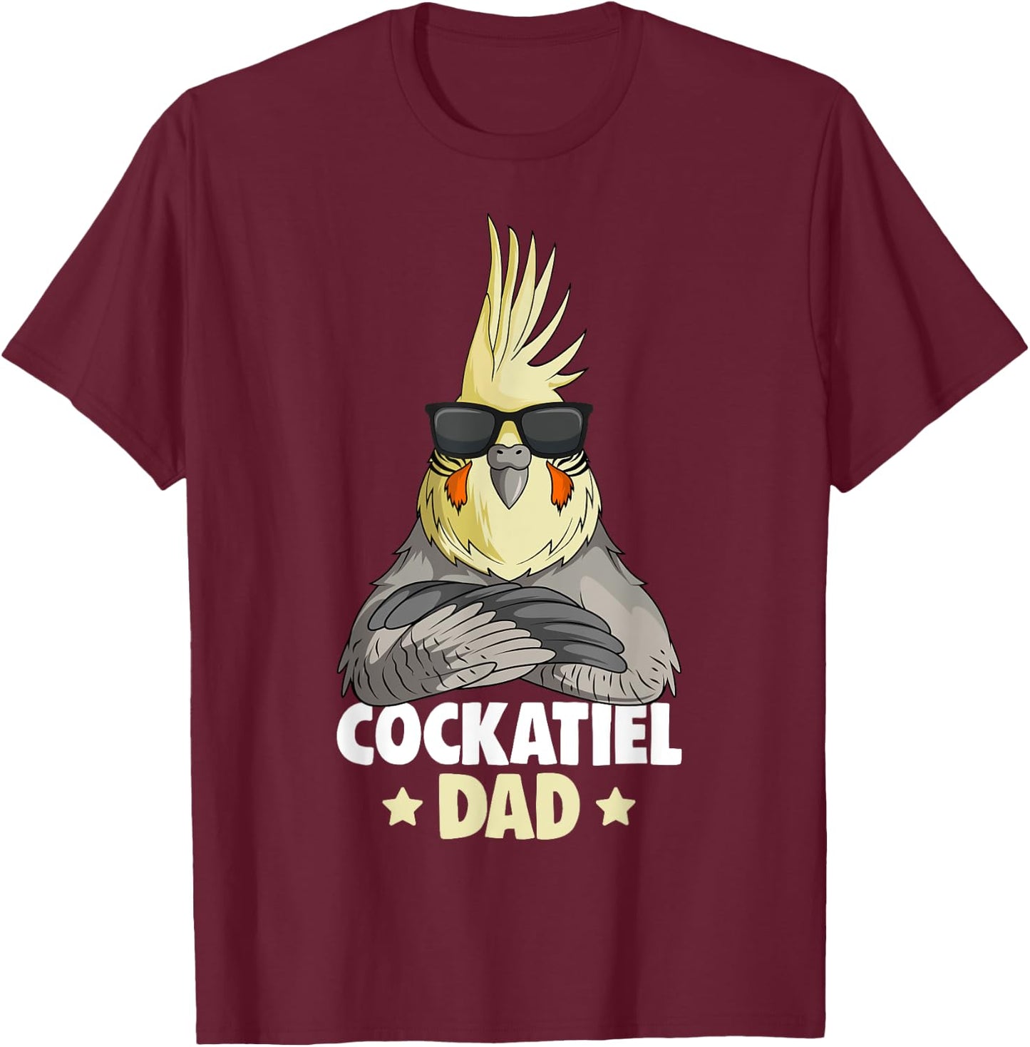 Cockatiel Dad Bird T-Shirt - T-Shirt | Maroon