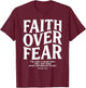 Faith Over Fear Christian Jesus T-Shirt - T-Shirt | Maroon